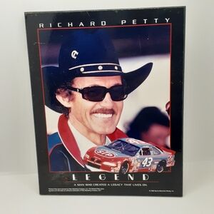 Rare Vintage 1998 Richard Petty Mounted Photograph on Hardboard 8" x 10"